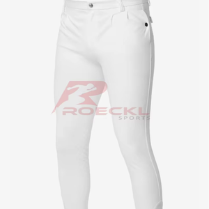 Culotte d'équitation pour hommes à haute élasticité en gros matériau technique mise en forme ergonomique contrôle de l'humidité patch au genou solide équestre - Product Image 1