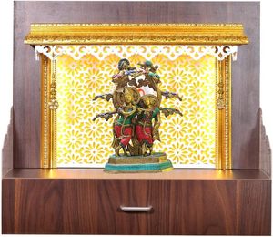 Grande statue moderne Radha Krishna idole en laiton fait à la main Sculpture hindoue Figurine Turquoise travail pour mariages anniversaires Diwali - Product Image 4