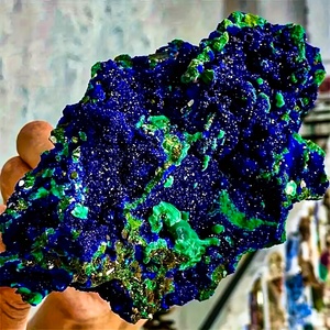 Vendita all'Ingrosso di Cluster di Cristalli Naturali di Azurite Blu, Esemplari Minerali Verdi, Artigianato in <span class=keywords><strong>Cristallo</strong></span> per Decorazione - Product Image 4