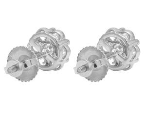 Pendientes de tuerca de racimo floral con diamantes cultivados en laboratorio hechos de oro sólido de 10K, joyería fina para mujer - Product Image 5