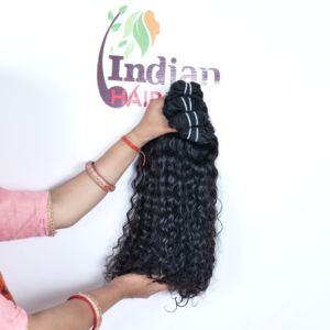 Extensions de cheveux humains vierges bouclés de fabrication indienne, couleur naturelle, bruts, bon marché, avec style ondulé, prix de gros - Product Image 5