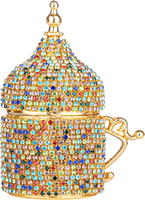 Ensembles de tasses et de mugs à café turc, ensemble cadeau islamique musulman, métal luxueux recouvert de perles, faible MOQ, écologique, personnalisable