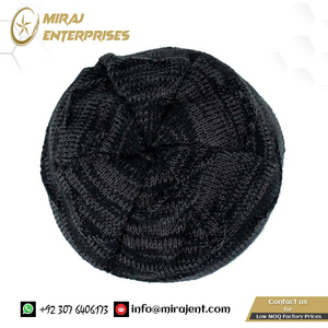 Épais et chaud et Bonnet Skullies Beanie doux bonnets tricotés coton mode hiver chapeau tricoté noir chapeaux automne chapeau - Product Image 4