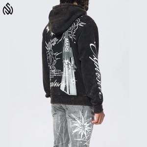 Rhinestone Pullover Sudaderas con capucha de los hombres de calidad superior Pullover Pocket Rhinestone Design Hoodies - Product Image 4