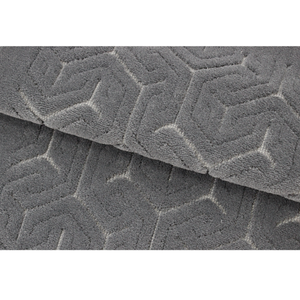Tapis de bain jacquard abstrait en fil teint tissé gris foncé Frelna 70x120cm - Tapis de douche sur mesure - Fabriqué en Turquie - Product Image 3