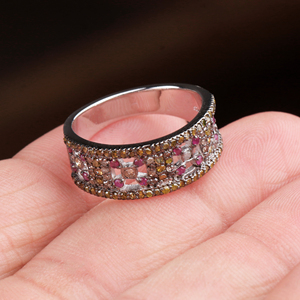 Anillo de joyería creado en plata Anillo de Plata de Ley 925 con piedras preciosas de rubí y zafiro natural certificado Gia de alta calidad para venta al por mayor - Product Image 5