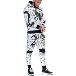 Mejor Precio Hombres Casual Sports XXL Tamaño Poliéster Fleece Jogger Sets Transpirable Alta Calidad Impreso Logotipo Personalizado Chándal Otoño - Product Image 3