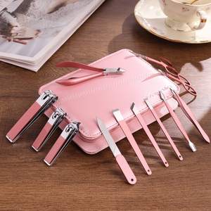 Juego de manicura, kit de pedicura para cortaúñas, juego profesional 20 en 1, kits de aseo portátiles con estuche de viaje, Rosa - Product Image 6