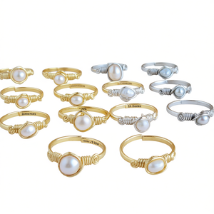 Anillos de Perlas Chapados en Oro y Plata con Detalles para Mercados de Reventa - Product Image 3