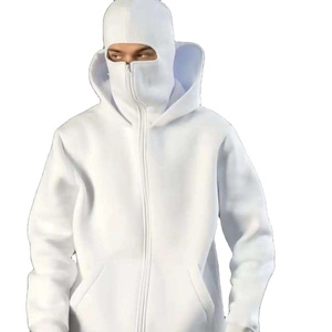 Sweats à capuche Ninja unisexes en molleton de coton 400 g/m² avec masque intégré, streetwear, respirant, double capuche, personnalisable, fermeture éclair - Product Image 1