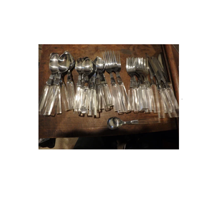 Ensemble de couverts en acier inoxydable pour mariage en gros, fourchette, cuillère, fourchette, couverts dorés avec manche en acrylique, vente chaude - Product Image 1