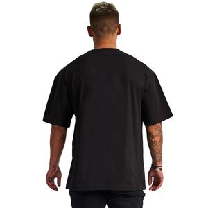 Camiseta negra de gimnasio personalizada al por mayor camiseta de gran tamaño con gráfico de algodón cuadrado lavado ácido en blanco liso para hombre - Product Image 6