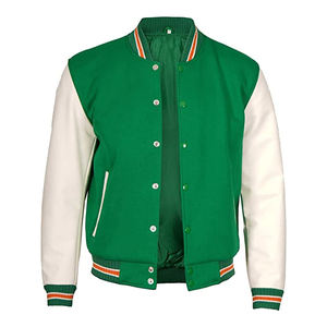 Chaqueta Varsity de Cuero PU de Alta Calidad, Bordado Personalizado/Trabajo de Chenilla, Cuello Alto, Estilo Urbano, con Capucha, Resistente al Viento e Impermeable para Hombre - Product Image 2