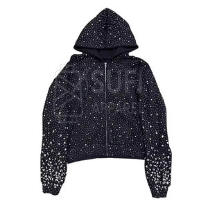 Fabricante de Pakistán, Sudaderas con Pedrería para Invierno, 100% Algodón, Colores y Logotipo Personalizados, MOQ Bajo, Logotipo Personalizado - Product Image 3