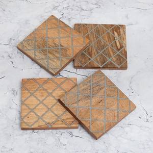 Fabricant et exportateur d'incrustation de thé en métal d'incrustation de bois et de laiton personnalisé nouvellement arrivé nouveau Design vaisselle incrustation de bois et de laiton - Product Image 4