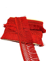 Dentelle à franges en polyester 100% de 40 mm de large, dentelle à pompons, dentelle à franges pour la décoration de la maison, vêtements, écharpes, rideaux, mariages, danses