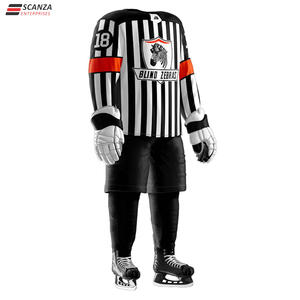 Unisex Cool Red White Black Ice Hockey Wear Set Equipo personalizado OEM Nombre Impreso Jersey Calcetines Pantalón Shell para adultos - Product Image 3