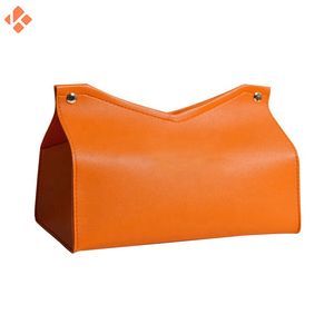 Boîtes à mouchoirs en cuir rembourrées polyvalentes personnalisées stockage de bureau boîte de papier décorative support de boîte à mouchoirs - Product Image 4