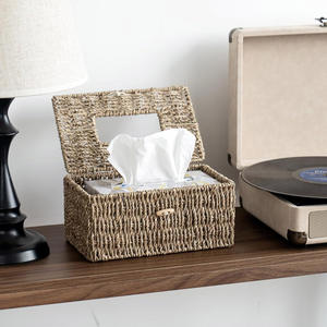 Vente en gros de boîtes de rangement en raphia pour papier de soie boîtes à serviettes rectangulaires en jonc de mer du Vietnam - Product Image 5