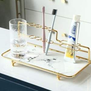 Latest Arrival Golden Color Modern Look Metal Wall Mounted/standing Tooth <b>Brush</b> Holder for Home Hotel Bathroom Usage Accessories - Product Image 6