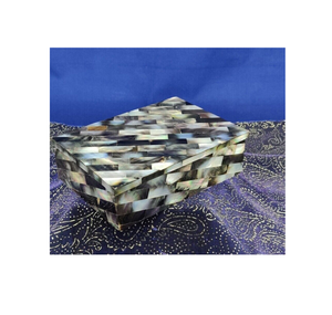 Boîte de rangement pour bijoux en nacre et incrustations, boîte décorative pour bijoux, boîte en nacre indienne - Product Image 3