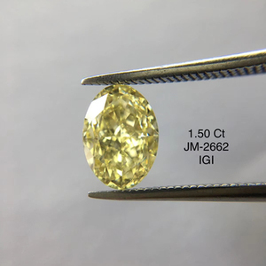 ได้รับการรับรองจาก IGI เพชรเพชรรูปวงรีทรงหลวม1.50สีเหลืองแฟนซีจากอินเดียในราคาที่ต่ำที่สุด100% มาตรฐาน IGI - Product Image 1