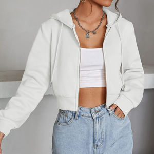 เสื้อฮู้ดผ้าฝ้าย100% 400แกรมสำหรับผู้หญิงเสื้อครอปสไตล์บ็อกซี่ผ้าเทอร์รี่ - Product Image 4