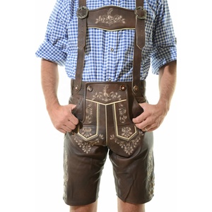 Pantalones Cortos de Cuero Personalizados para Hombre, Pantalones Cortos de Cuero Auténtico para Oktoberfest, Pantalones Cortos de Cuero Bordados Bávaros, Proveedor al por Mayor, OEM, ODM - Product Image 2