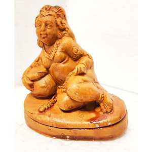 Small Brown Terracotta <b>Clay</b> Lord Krishna Gopal Statue Murlidhar/Krishn Kanhiya Idol <b>Sculpture</b> - Product Image 3