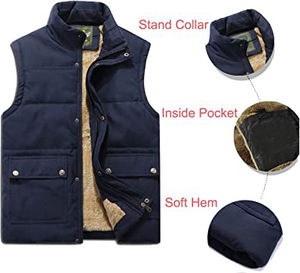 Chaqueta acolchada sin mangas Cortavientos para exteriores Chaleco cálido aislado Chaleco acolchado Chaqueta acolchada sin mangas para hombres - Product Image 6
