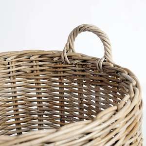 Kikko Kubu <b>Large</b> Rattan <b>Basket</b> Handles Flexible Home <b>Storage</b> Organization for Food Use Available Small Size Handcrafted - Product Image 6