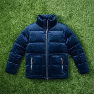 <b>Men</b> <b>Velvet</b> Padded <b>Jacket</b> High Collar Quilted Warm Zip Up Winter <b>Jacket</b> Plush Texture Pocket Coat OEM ODM Wholesale - Product Image 5