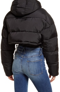 OEM Logo personnalisé femmes hiver recadrée doudoune brillant épais chaud avec fermeture éclair classique imprimé Streetwear - Product Image 6