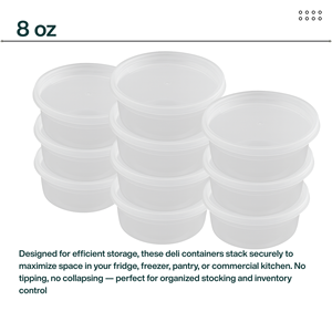 ProTakeOut [9 Oz] Contenedores de PP Resistentes para Alimentos con Tapas, 20 Sets, Aptos para Microondas y Congelador, Duraderos y Antiderrames - Product Image 6