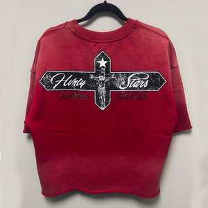 เสื้อยืดบ็อกซี่ทรงโอเวอร์ไซส์แบบวินเทจสำหรับผู้ชายที่มีเสื้อยืดพิมพ์ลายสกรีนออกแบบได้เองซักมีปัญหาและเข้ารูปแบบคนเมือง - Product Image 4