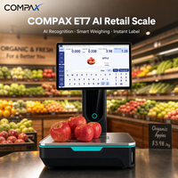 COMPAX ET7 Android AI Slimme Weegschaal voor Retail, Fruit- en Groentegroepenherkenning, Etiketprinter, Supermarkt, 6/15KG, RAM 2GB, 2 jaar garantie