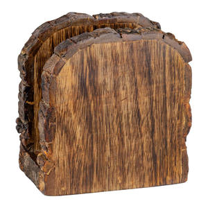 Factory Direct Napkin Rings Wood Bark Finish Metal Holder for Kitchen Countertops Dining Tables Indoors Outdoors Adds Party - Product Image 1