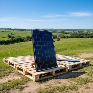 Panneau solaire bifacial à double vitrage demi-cellule Crossroads Solar CRS 72-390 BB 390W sur palette - Product Image 2