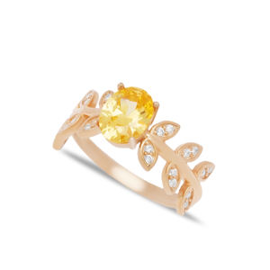 Bague en pierre de Zircon jaune de forme ovale, fait à la main, vente en gros, bijoux en argent Sterling 925 pour femme - Product Image 6