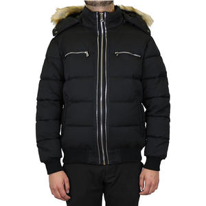 Chaqueta acolchada de invierno de lona con capucha para hombre personalizada de gran tamaño impermeable transpirable peso ultraligero cierre de cremallera - Product Image 2