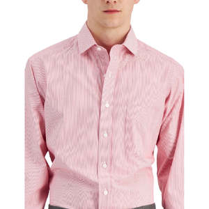 Camicia da Uomo Regular Fit Rossa in Popeline 100% Cotone con Colletto Button-Up Maniche Lunghe Taglia 18.5X36X37 Antipiega Funzione Anti-Piega ODM - Product Image 2