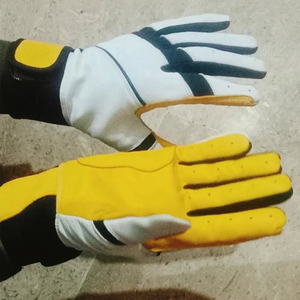 Low Price Short Cuff White Color Cowhide Leather Baseball Batting Gloves For Youth & Adults - Product Image 4