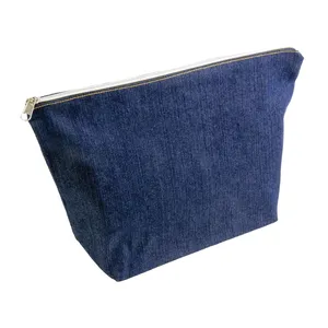 Borsa da Toilette Personalizzata in Denim, Beauty Case in Cotone - Product Image 2