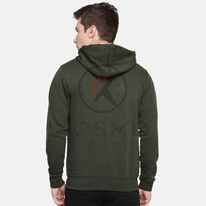 Sweat à capuche zippé à manches longues 100% coton de haute qualité pour hommes Design personnalisé Solide Top Design Sweat à capuche pour hommes avec fermeture éclair - Product Image 3