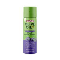 Spray Brillance pour Tresses à l'Huile d'Olive 421ml, Huile d'Açaï et Biotine, Nourrissant Cheveux et Cuir Chevelu, Parfum Lavande