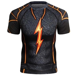 Produit sur mesure de haute qualité 100% polyester Jiu Jitsu Rash Guard personnalisé à manches courtes MMA Compression Rash Guard pour hommes RRI-RH-03 - Product Image 1