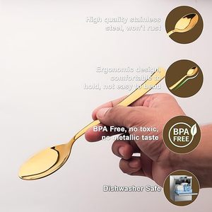 Cuillère en cuivre décorative avec bordure florale et design artistique doré pour hôtel et restaurant au prix de gros - Product Image 6