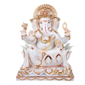 Ganesh en marbre fait à la main écologique luxueux le plus vendu pour la correction quotidienne de vastu de culte disponible à la vente - Product Image 4