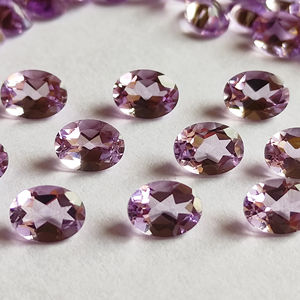 Améthyste rose naturelle de haute qualité en forme d'ovale en vrac 8x10mm pierres coupées en Morganite rose coupe brillante améthyste prix de gros - Product Image 1