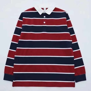 เสื้อรักบี้ทีมสำหรับทุกเพศเสื้อกีฬาแขนยาวแบบออกแบบได้สำหรับผู้ชายและผู้หญิงเสื้อโปโลแบบมีลายทางน้ำหนักมากสำหรับ B15 - Product Image 2